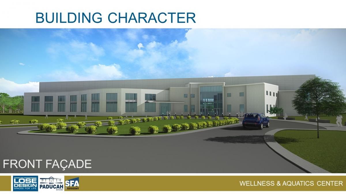Aquatic Center: Front Facade